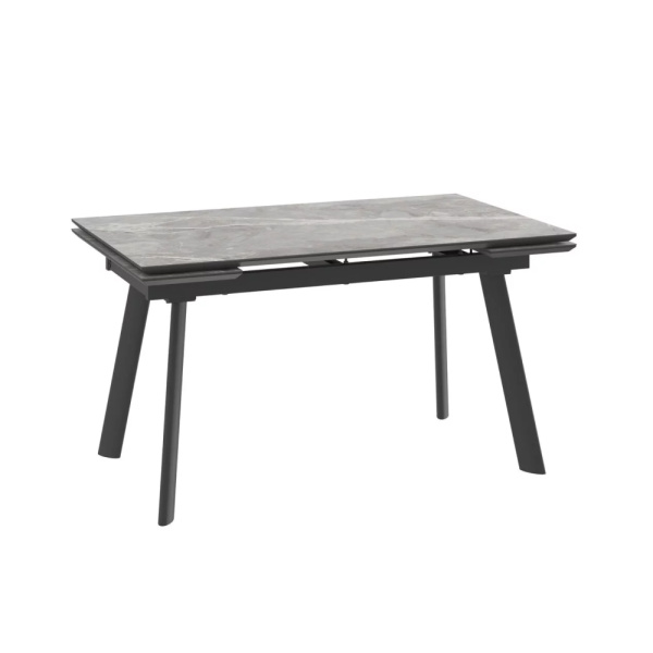 Стол MILANA FOUR-140, раздвижной 140(30+30)x85, STONE GREY ST CER/ЧЕРНЫЙ